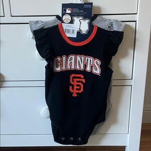 San Francisco Giants Baby‎ Creeper Set NWT